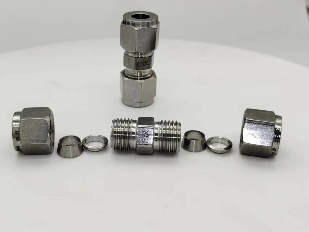 Stainless Steel Twin Ferrules Type Tube Union Elbows, Stainless Steel Compression Tube Male Adapters Double Ferrule Fittings Male Connector