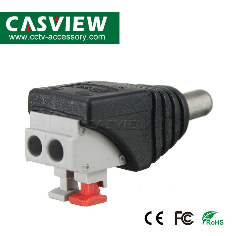 Surveillance Connect DC Male Plug Without Screw 2 Pin Spring Connector Easy Installation