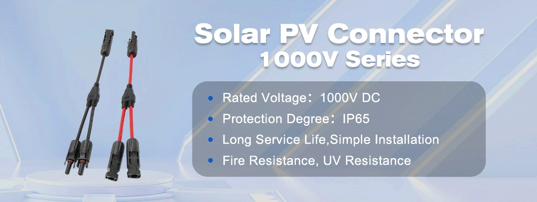 Waterproof Pi67 PV004-2t1 1000V DC PV Branch Solar Connector DC 1000V 30A PV Y Type 1 to 3 Branch Connectors Solar Panel Mc4 Cable Connector From China Factory