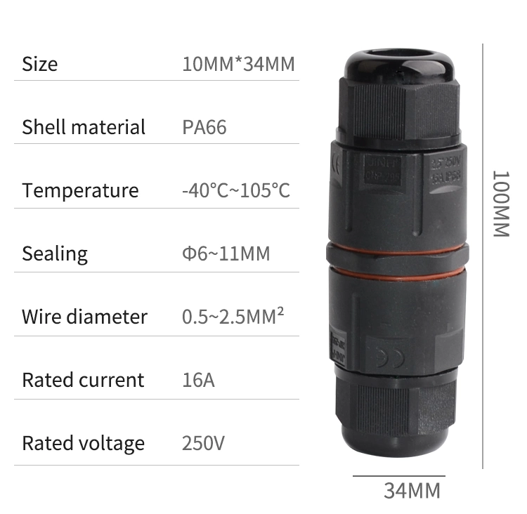 DC Spring Type IP68 Direct Outdoor Screwless Waterproof Terminals 5pins IP67 Connectors