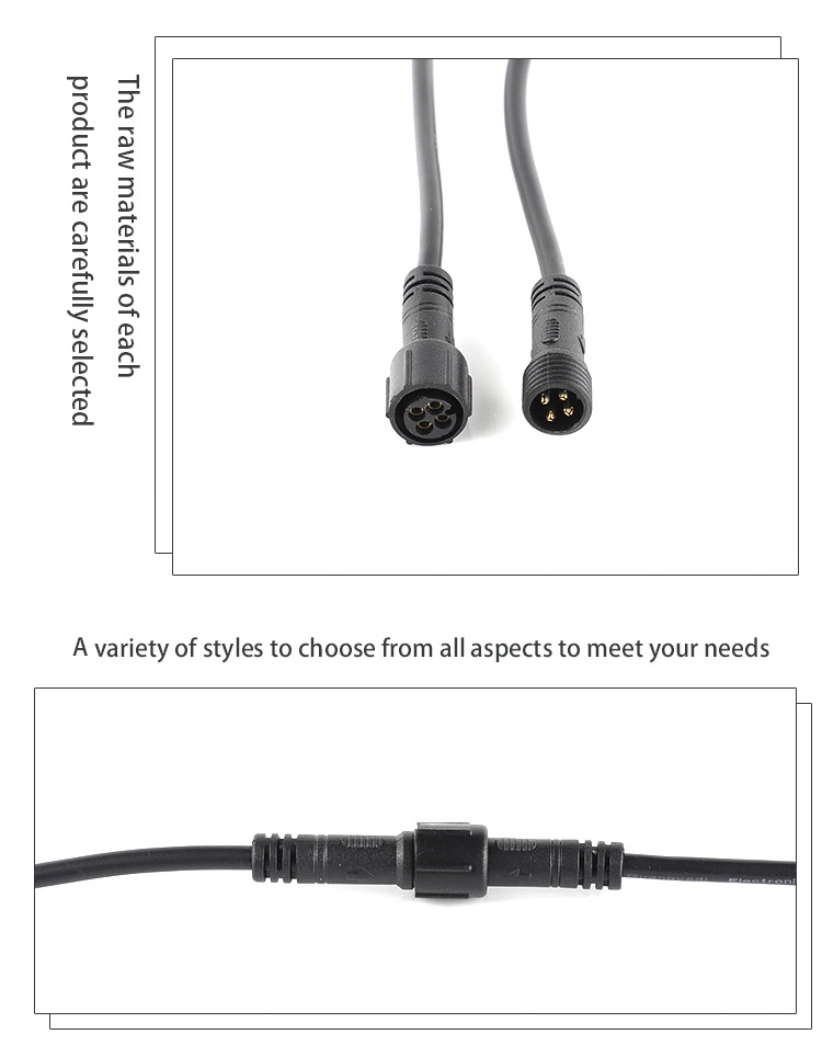 High Standard IP67/IP68 Waterproof Old Mini Cable 2-8 Pin Male and Female LED Connector