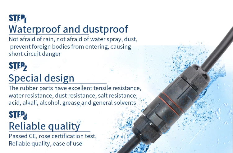 DC Spring Type IP68 Direct Outdoor Screwless Waterproof Terminals 5pins IP67 Connectors