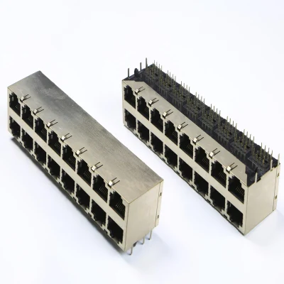 Doppio connettore RJ45 con 2 x 8 porte e certificato UL